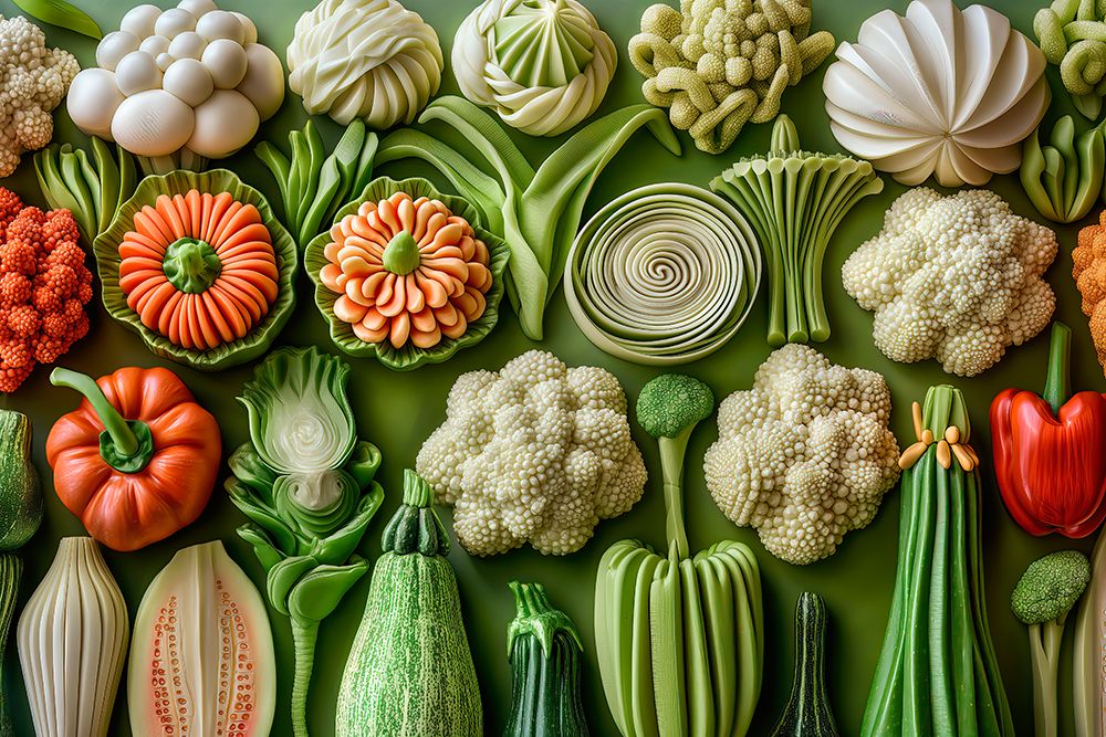 Close-up of vegetable variety. (AI Generated)